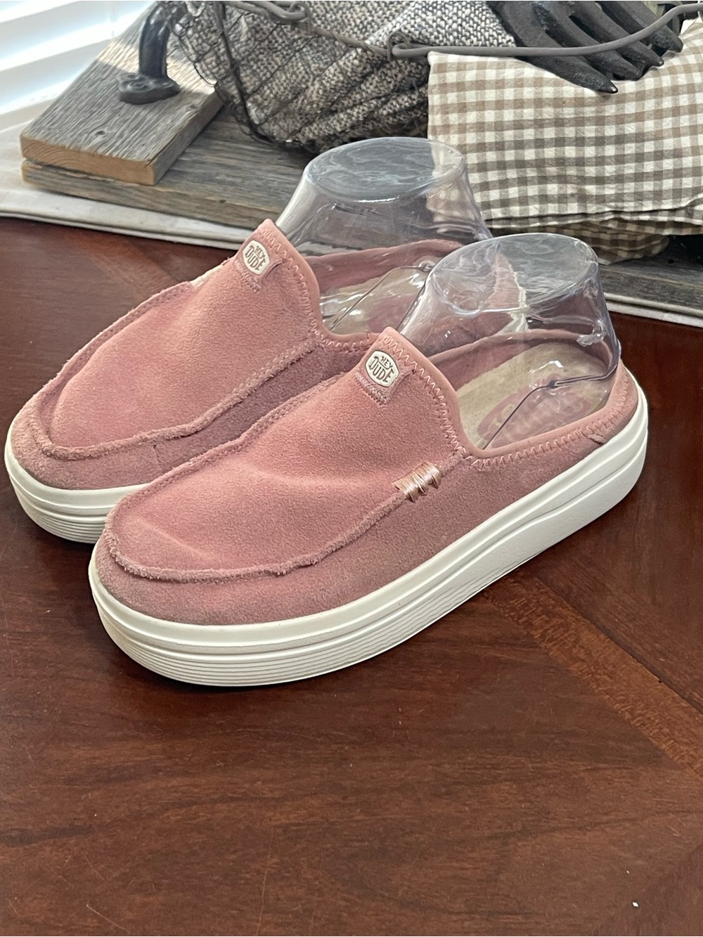 Hey Dude Austin Lift  Suede Platform Mules